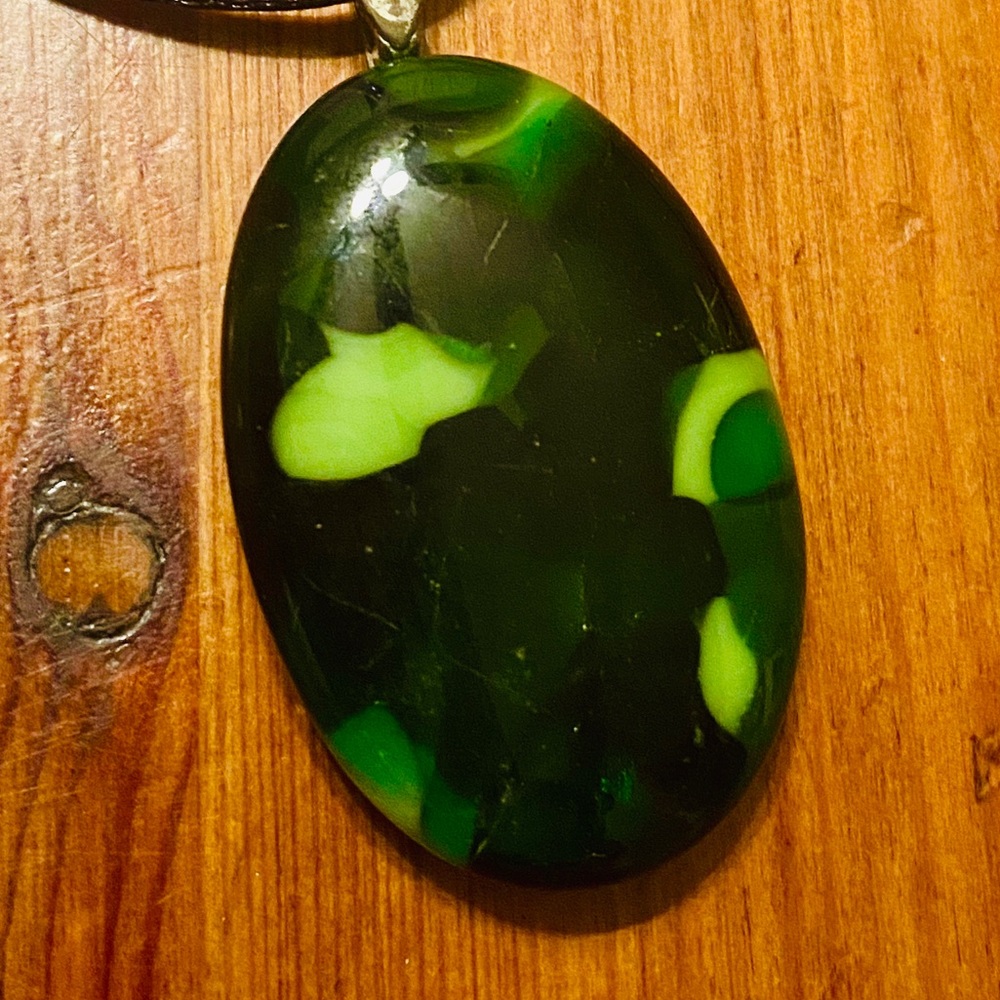 Fused Glass Necklace- Artisan made-one of a kind
